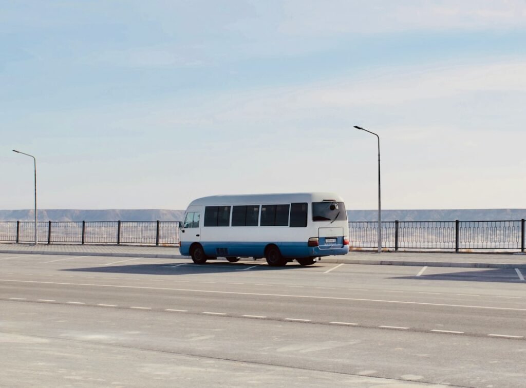 Passenger van parked outdoors